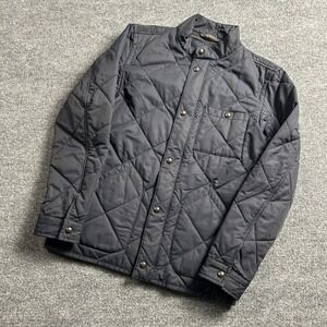 J.Crew Sussex Jacket Mens Small Gray Quilted Primaloft Snap Front Lined